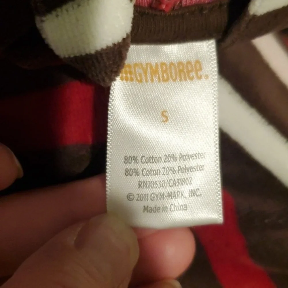 Gymboree‎ Girls Raspberry Striped Velour Hooded Jacket Size Small